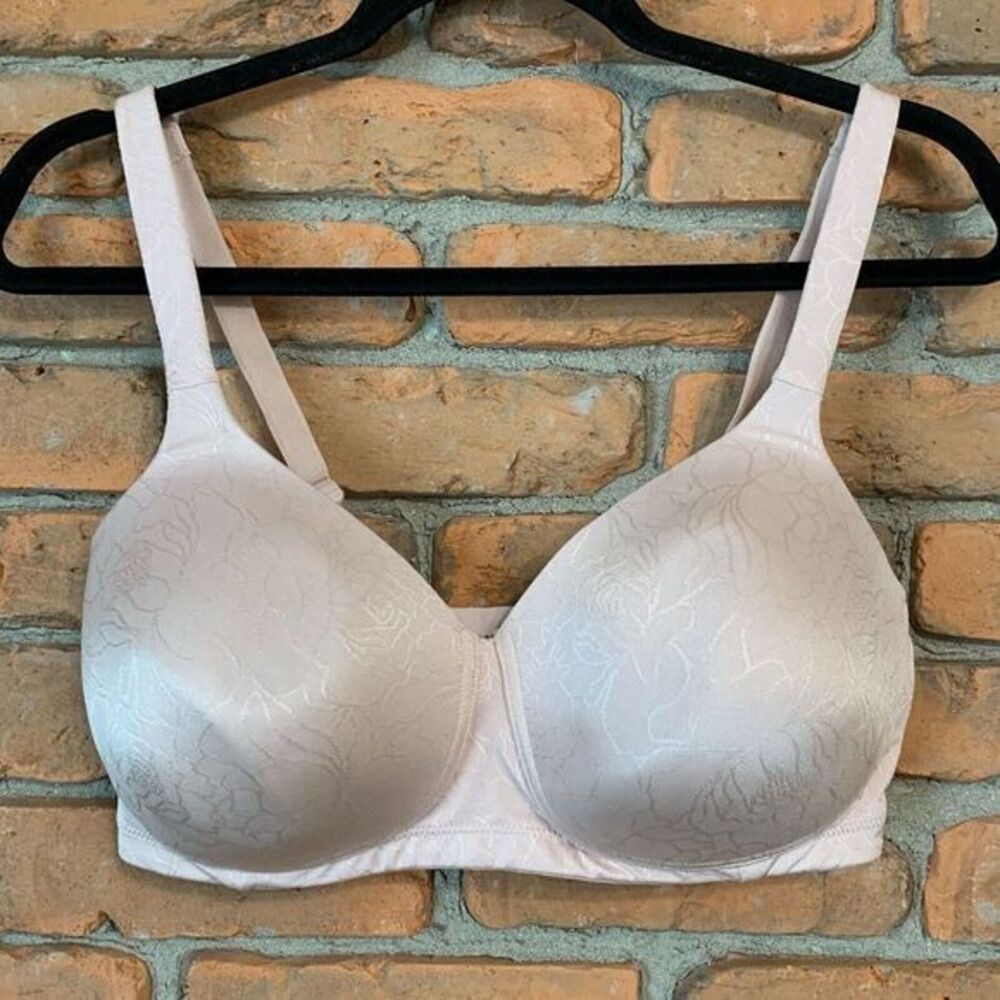 Vanity Fair Body Shine Full Coverage Wirefree Bra 72298 Rose Jacquard Pink 36DD